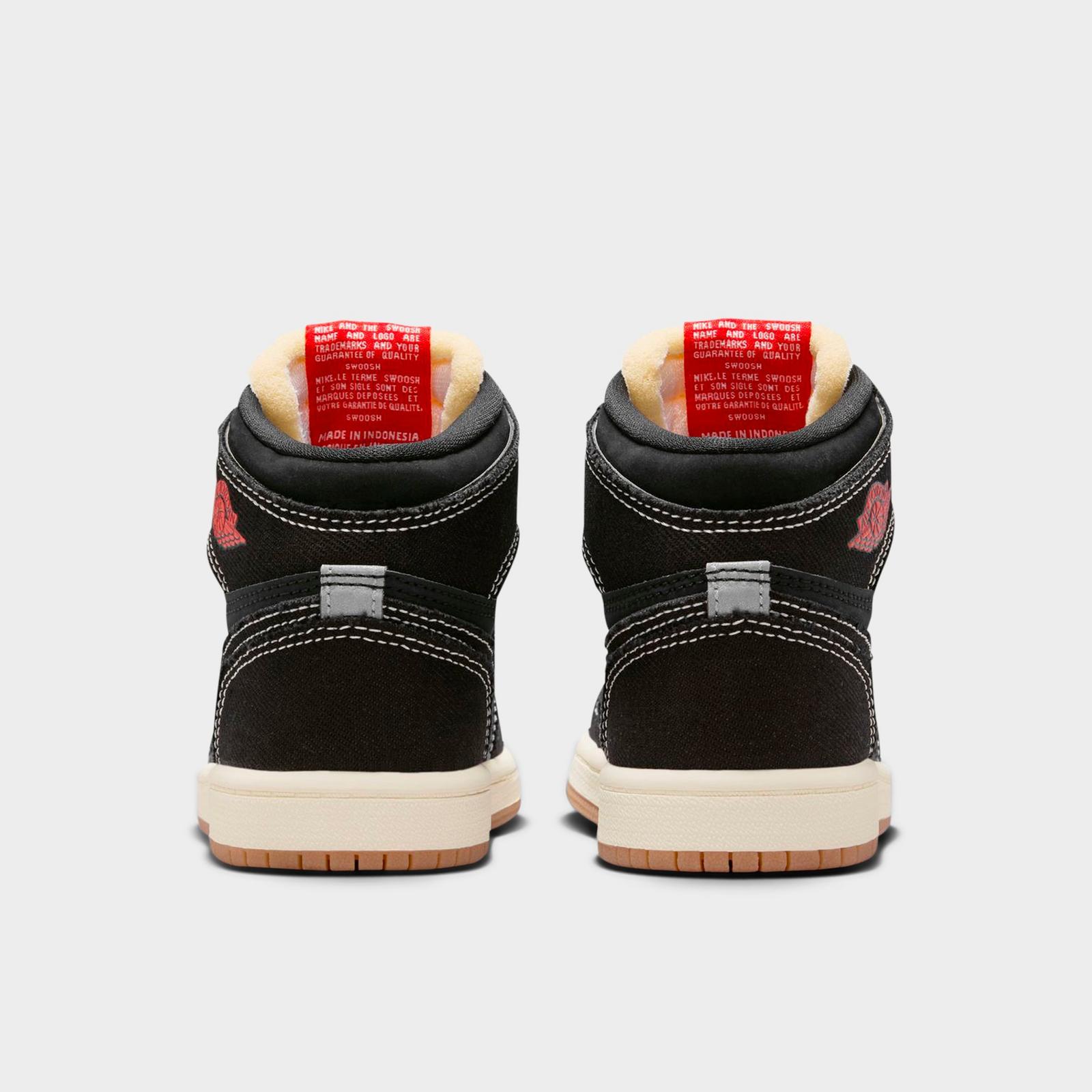 Little Kids' Air Jordan Retro 1 High OG Casual Shoes - Black/University Red/Sail/Gum Medium Brown - view 4