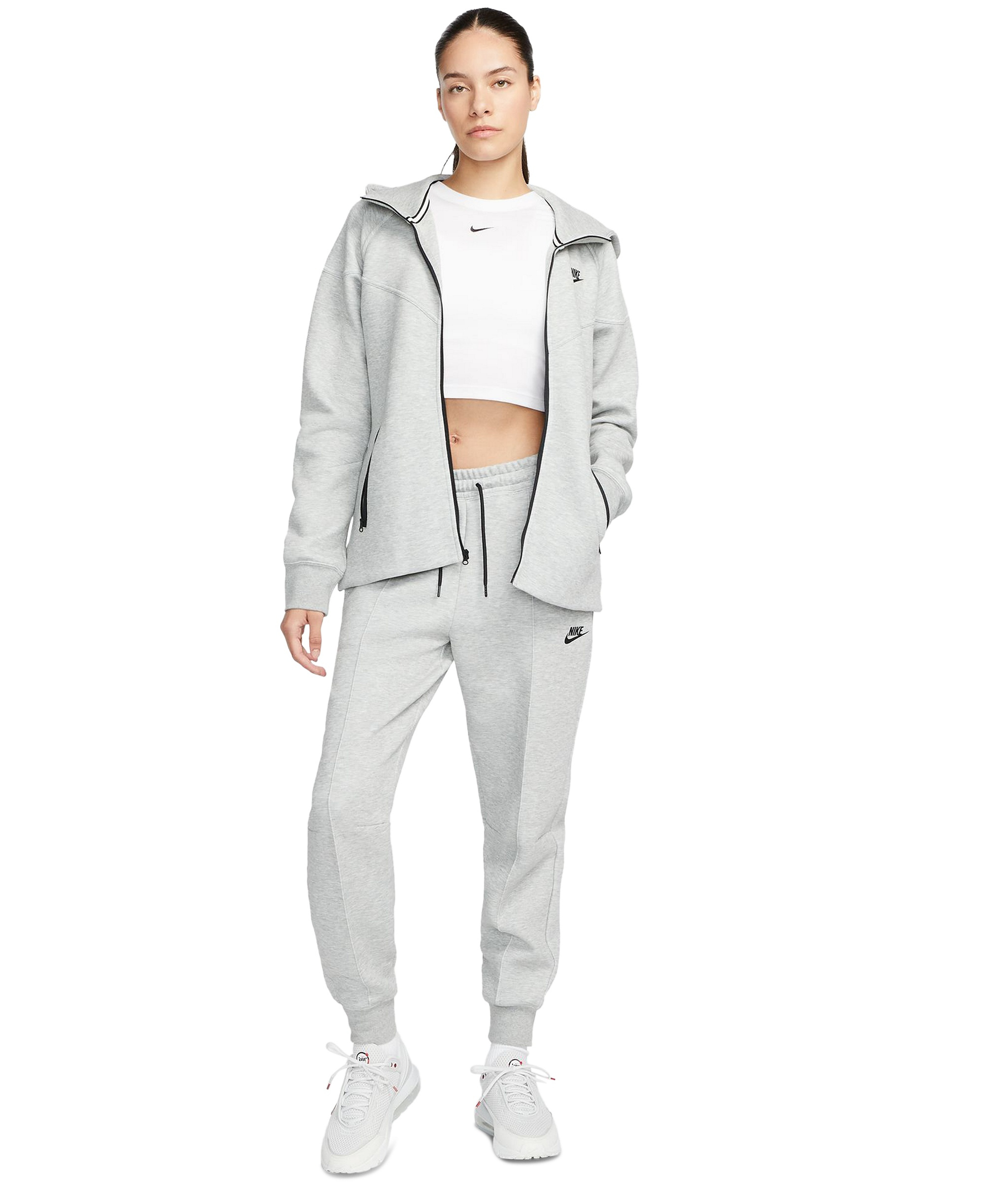 Nike Women's Sportswear Tech Fleece Windrunner Full-Zip Hoodie - Dark Grey Heather