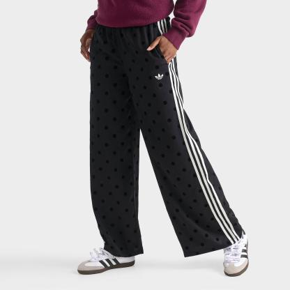 Women's adidas Originals Firebird Polka Dot Satin Wide-Leg Track Pants - Black