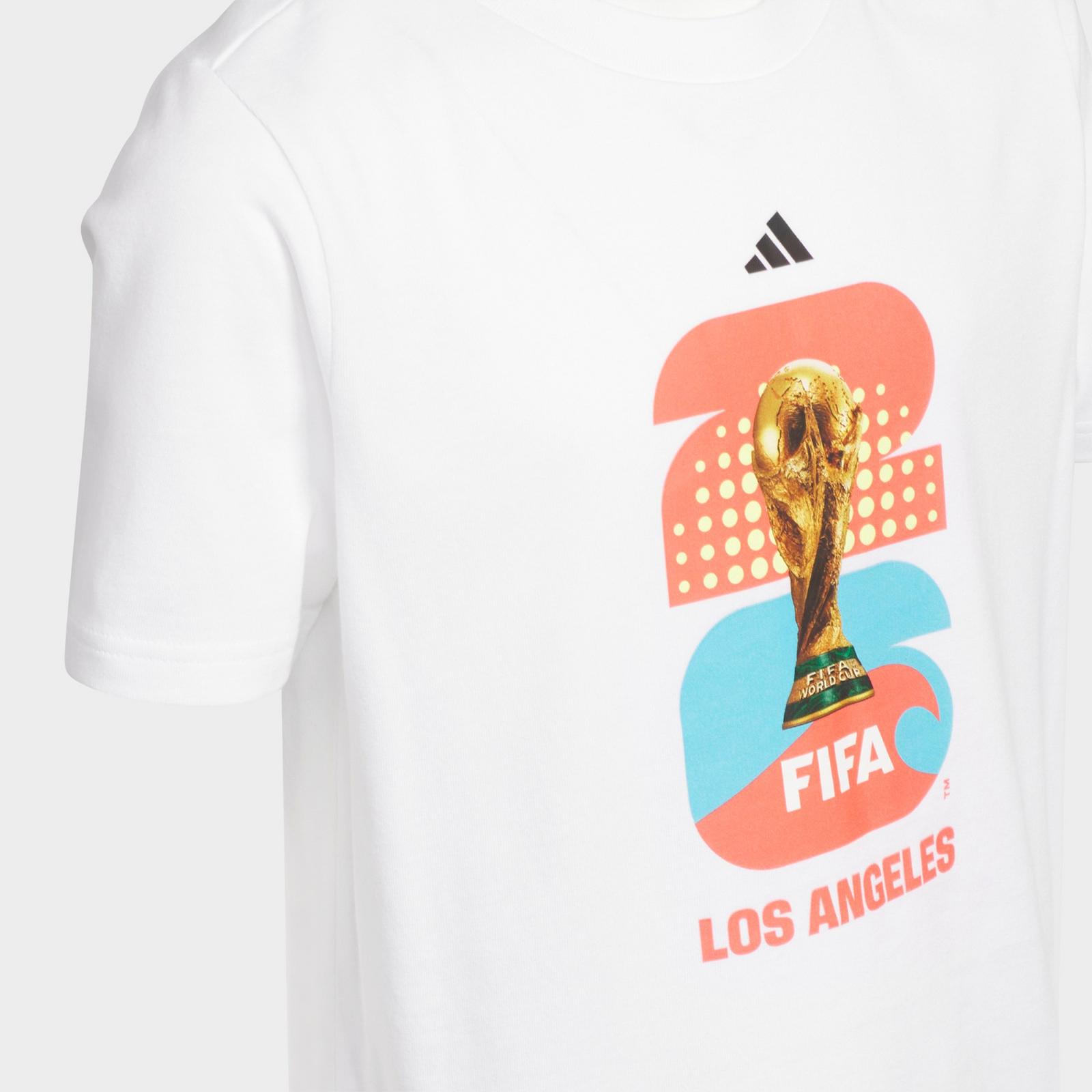 Big Kids' adidas FIFA World Cup 26 Host City Los Angeles Graphic Soccer T-Shirt - White - view 3