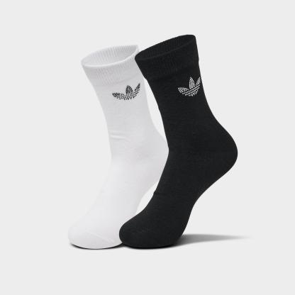 adidas Originals Unisex Rhinestone High Quarter Socks (2-Pack) - Black/White - view 1