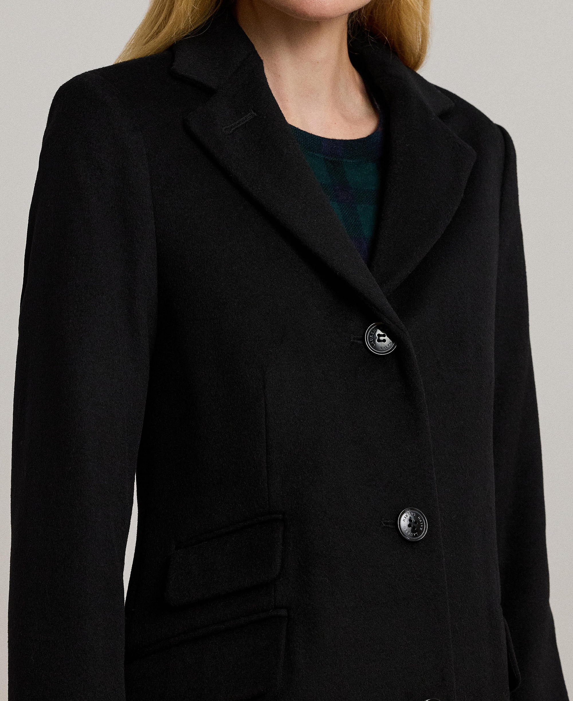 Lauren Ralph Lauren Women's Single-Breasted Walker Coat, Created for Macy's - Black