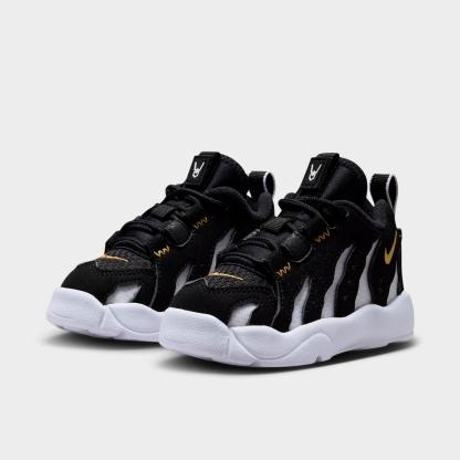 Kids' Toddler Nithtke Air DT Max ‘96 Low Casual Shoes - Black/Metallic Gold/White - Both shoes facing left