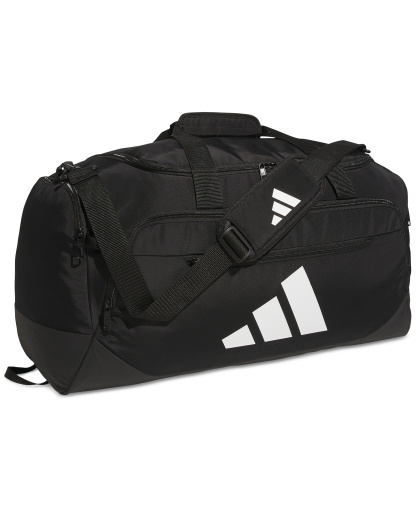 adidas Men's Medium Defender Logo Duffel Bag - Black