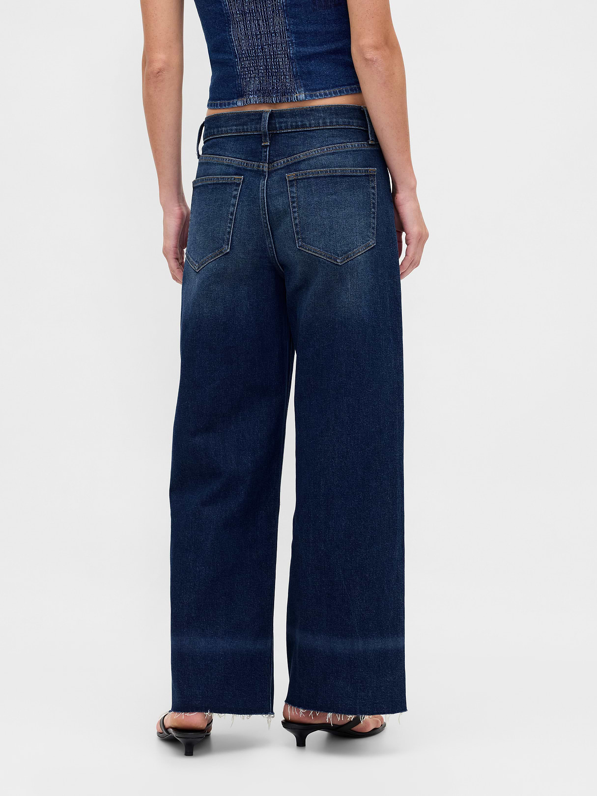 High Rise Stride Wide-Leg Jeans - Medium indigo