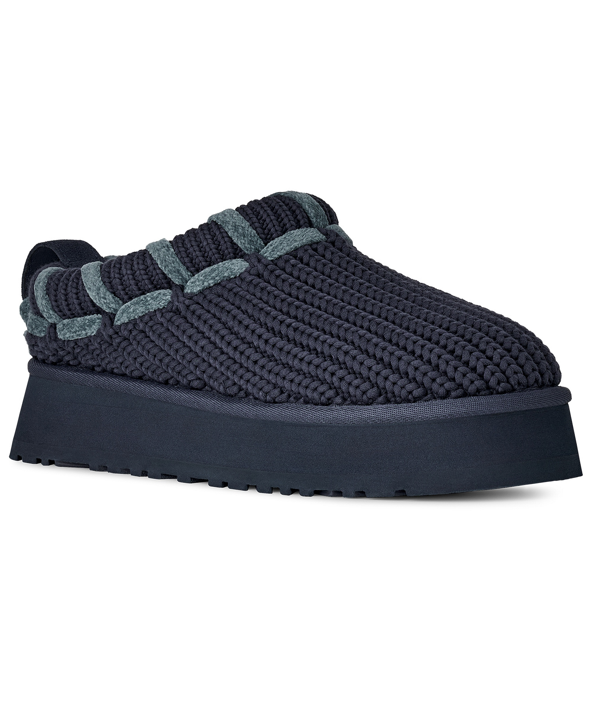 UGG® Women's Tazz Whipstitch Knit Slip-On Slippers - Dark Indigo