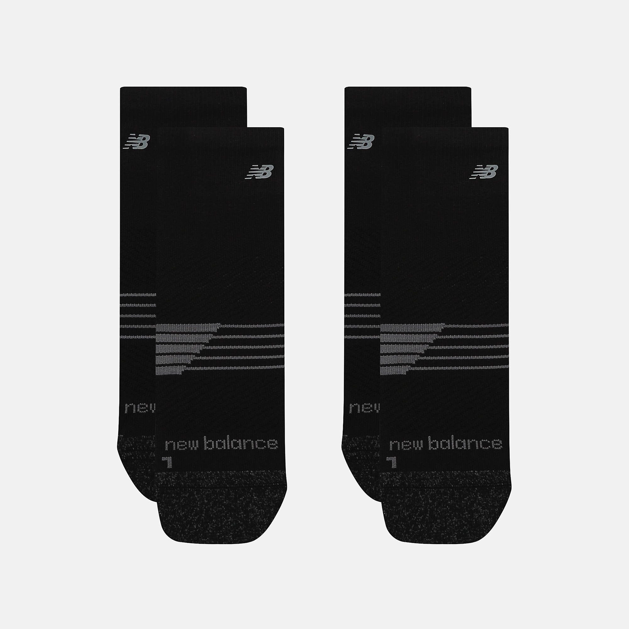 New Balance Pro Training Cushion QTR Socks 2 Pack, LAS25142BK