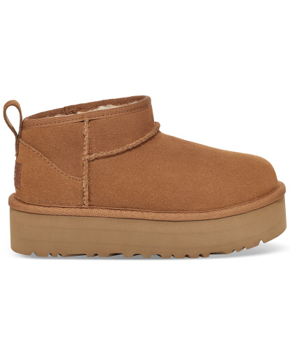 UGG® Kids Classic Ultra Mini Platform Booties - Chestnut