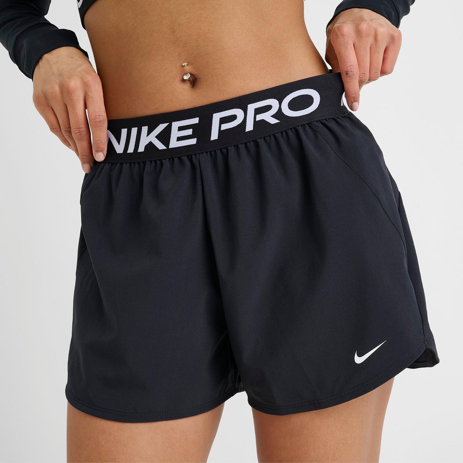 Women's Nike Pro Dri-FIT Mid-Rise 3" Brief-Lined Woven Shorts - Black