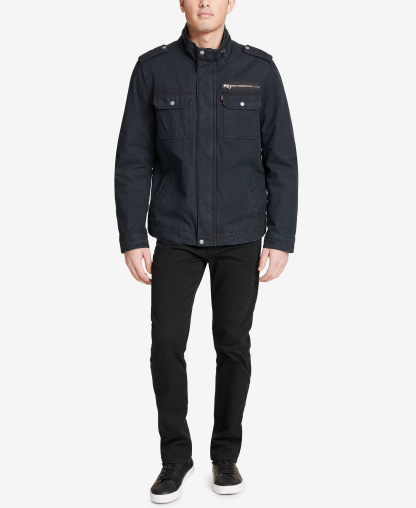 Levi's Men's Cotton Zip-Front Jacket - Navy