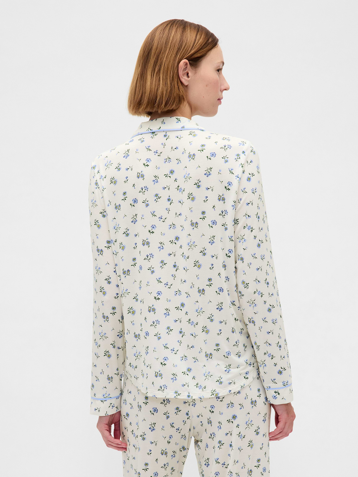 SoftMade Modal PJ Top - White floral print