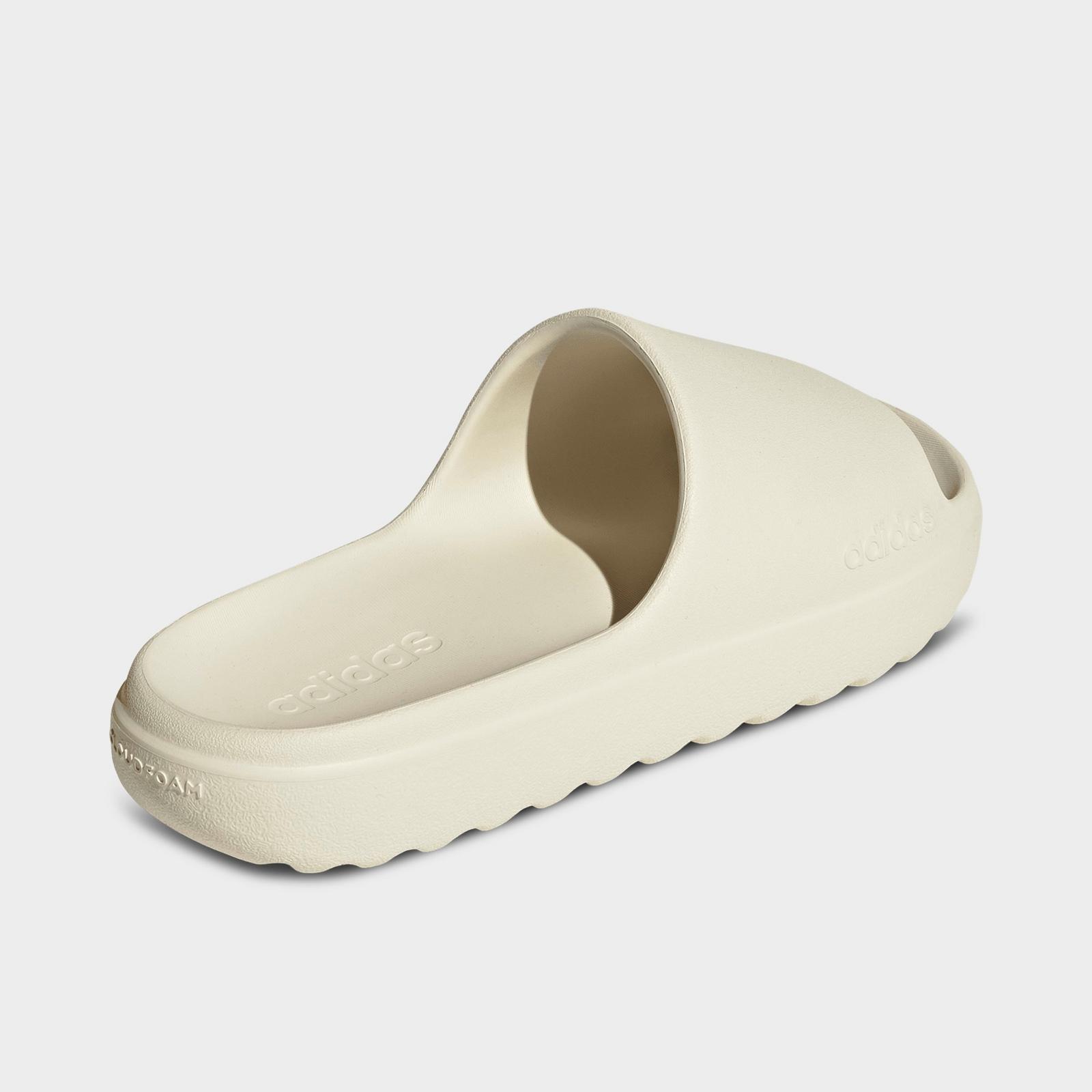 Men's adidas adilette Lumia Slide Sandals - Wonder White/Wonder White/Wonder White - view 4