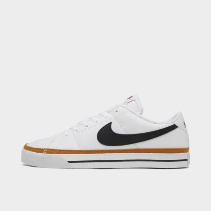 Men's Nithtke Court Legacy Next Nature Casual Shoes - White/Desert Ochre/Black - Left shoe facing left. Outside of the shoe.