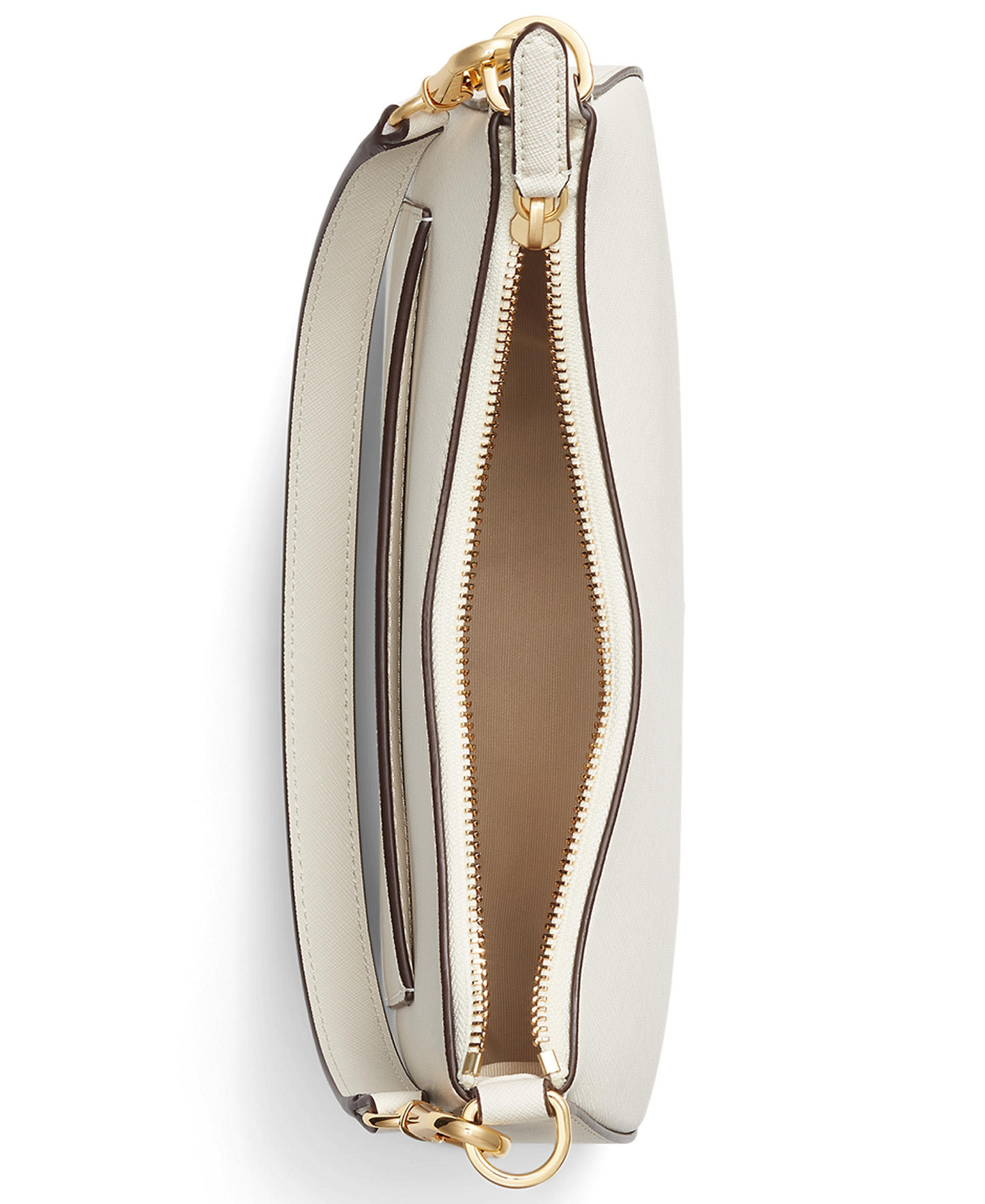 Lauren Ralph Lauren Crosshatch Leather Danni Small Shoulder Handbag - White