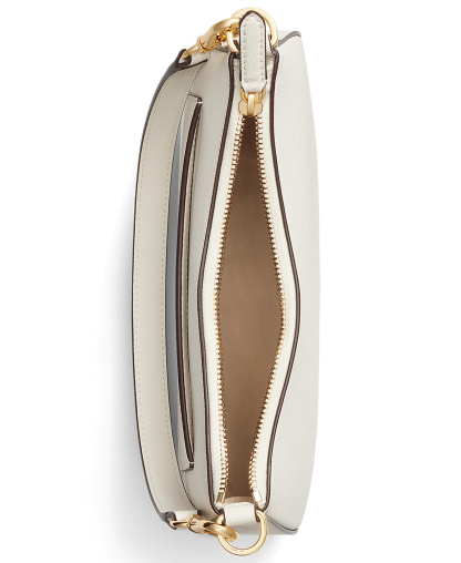 Lauren Ralph Lauren Crosshatch Leather Danni Small Shoulder Handbag - White