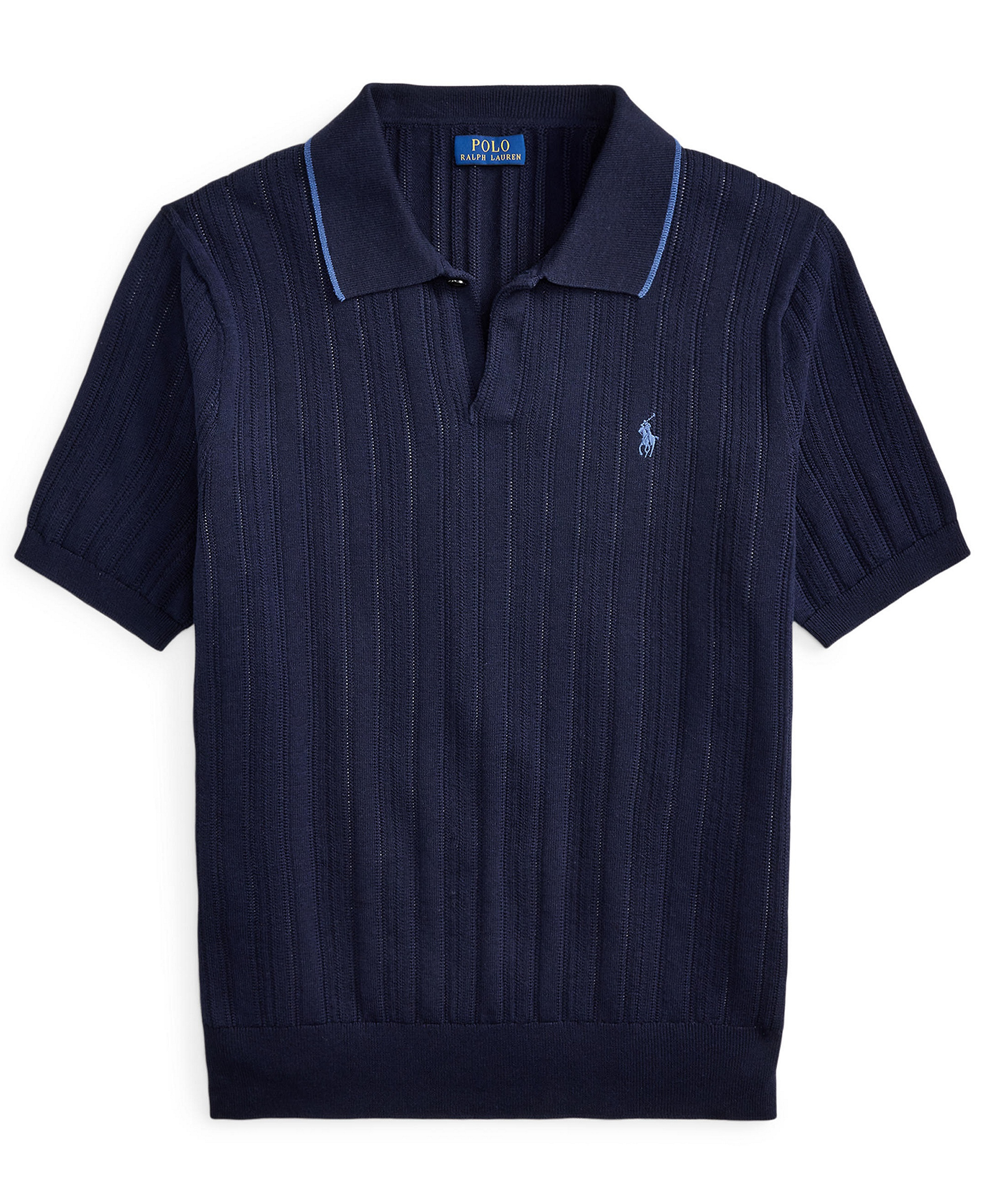 Polo Ralph Lauren Men's Textured Cotton Polo Shirt - Hunter Navy