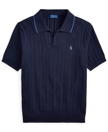 Polo Ralph Lauren Men's Textured Cotton Polo Shirt - Hunter Navy