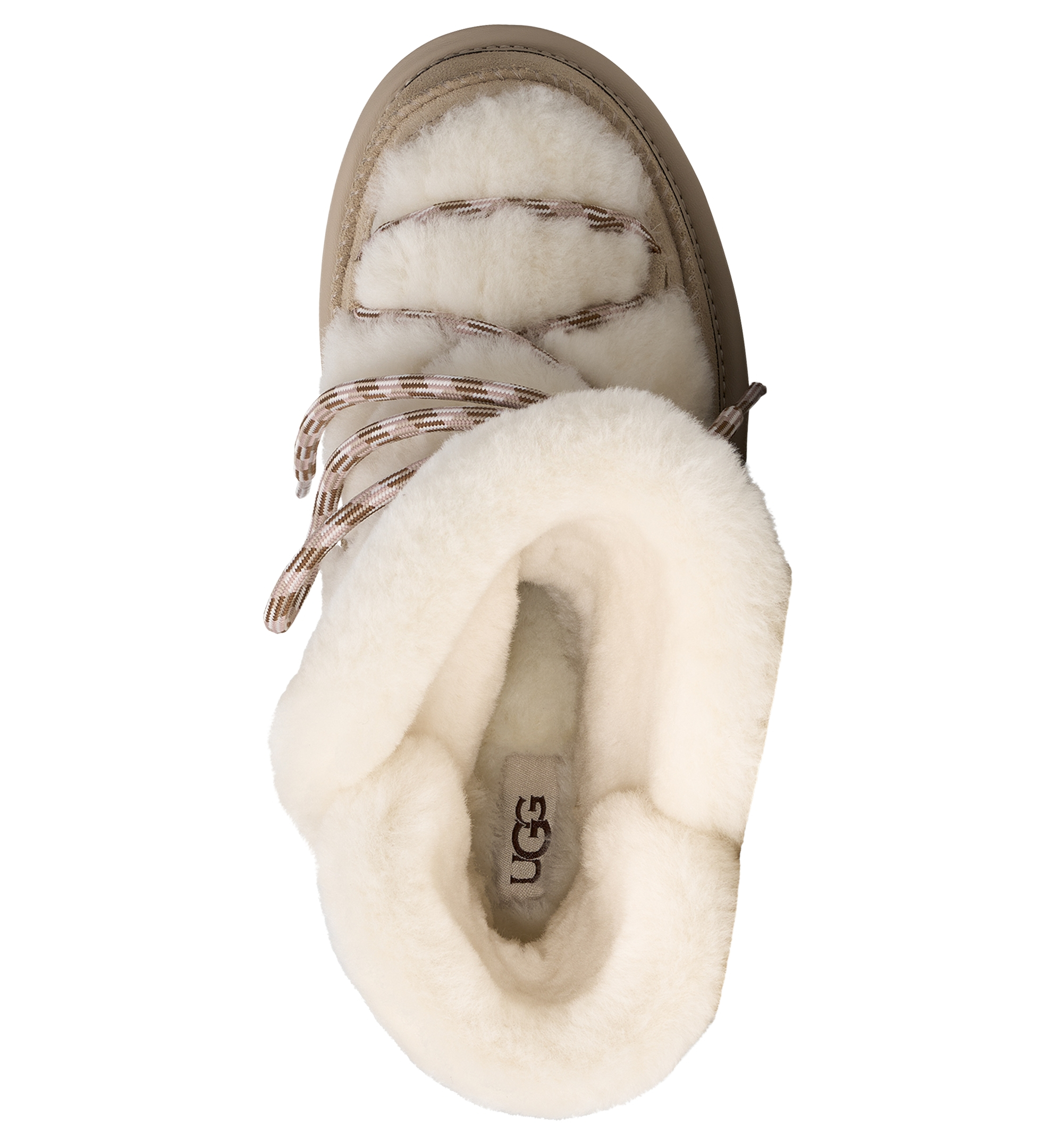 UGG® Women's Classic Tread Fluffed Sheepskin Lace-Up Boots - Moonlight