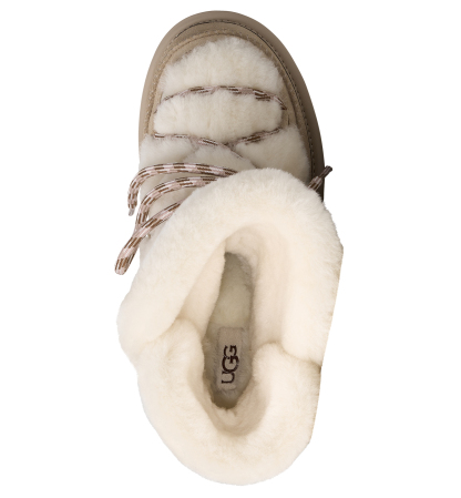 UGG® Women's Classic Tread Fluffed Sheepskin Lace-Up Boots - Moonlight