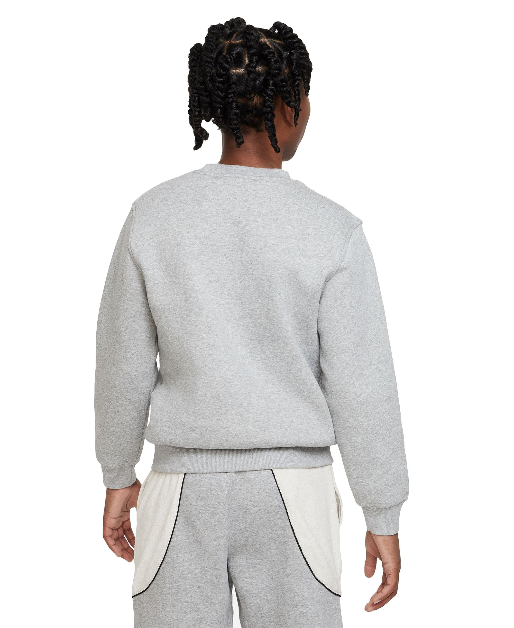 Nike Boys' and Girls' Sportswear Club Fleece Classic-Fit Sweatshirt - Dark Grey Heather/White