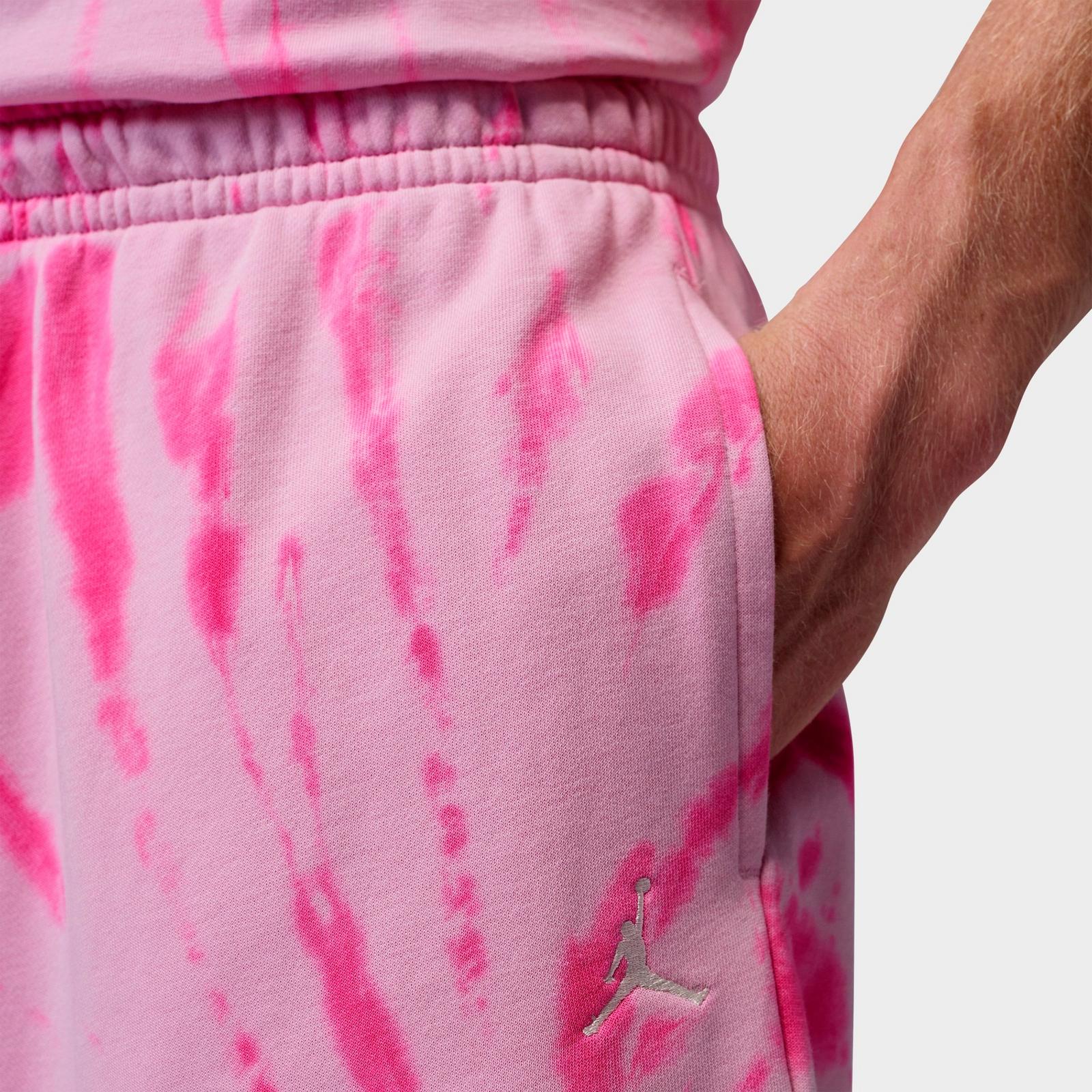 Men's Jordan Brooklyn Tie-Dye Festival Fleece Shorts - Iced Carmine/Pinksicle/Pale Ivory - view 4