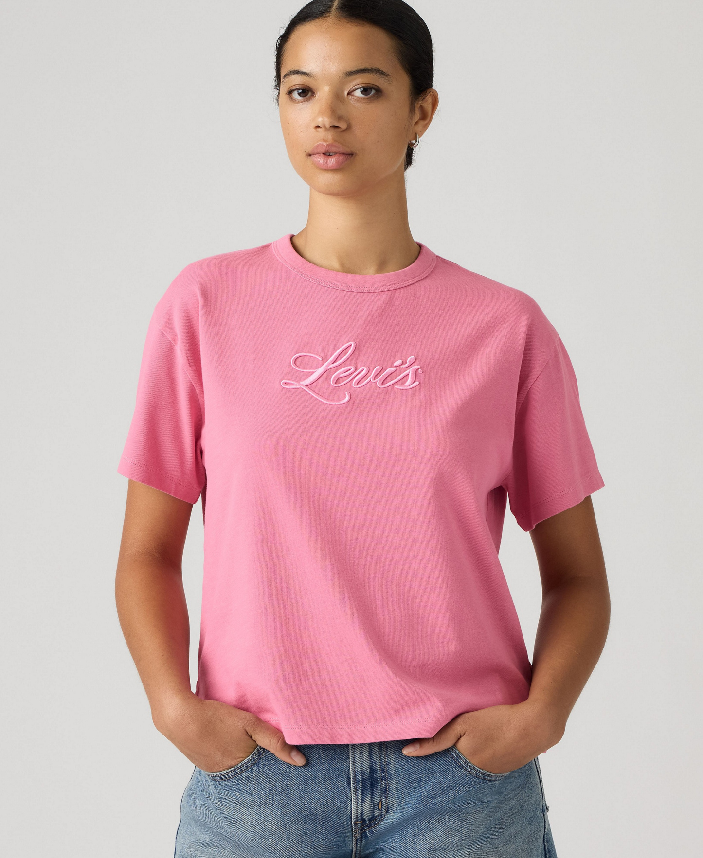 Levi's Women's Vintage Relaxed-Fit T-Shirt - Corded Script Logo Tameless Rose