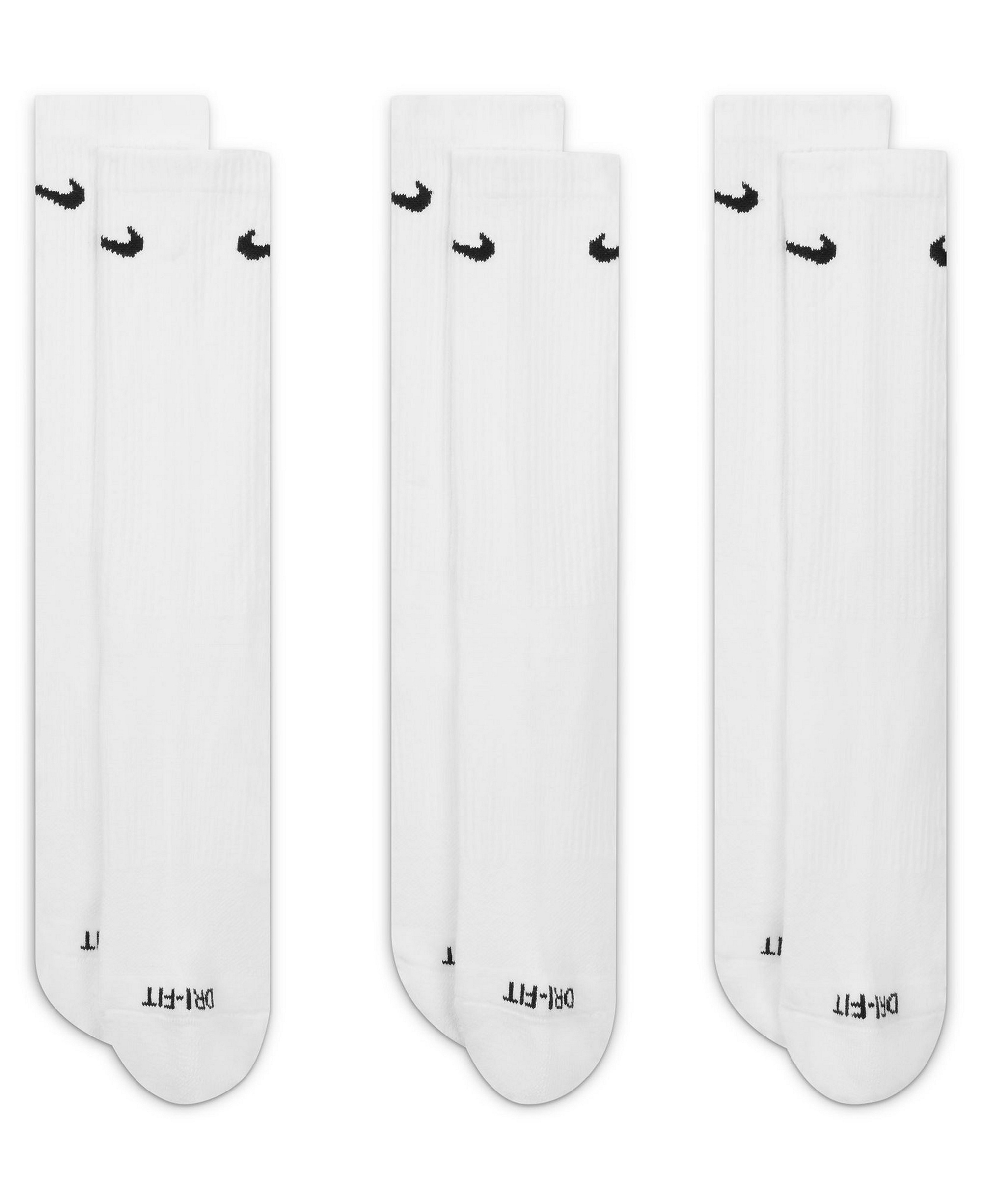 Nike Unisex Everyday Plus Cushioned Training Crew Socks 3 Pairs - White