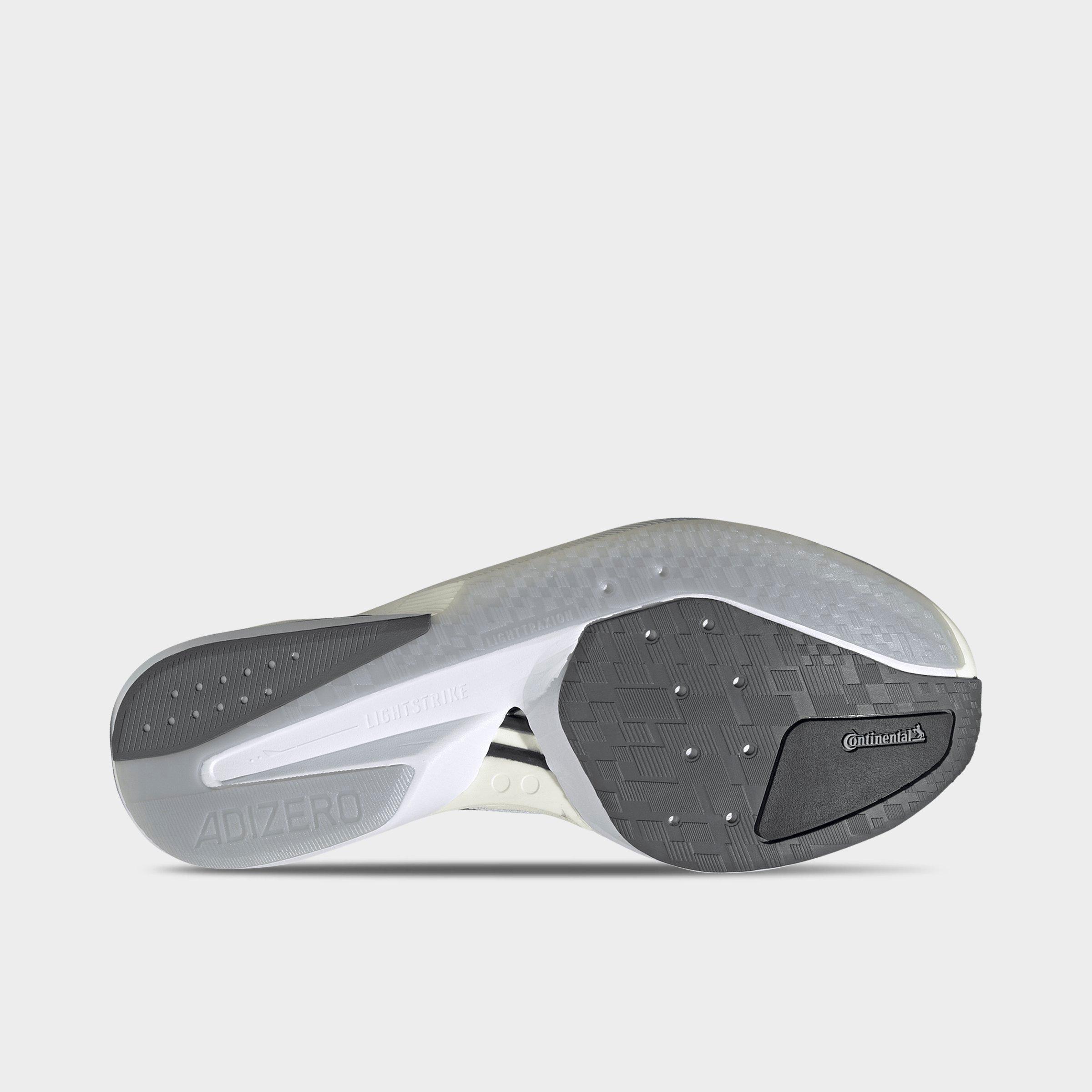 Men's adidas Adizero Boston 13 Running Shoes - White/Black/Dash Grey - Bottom view