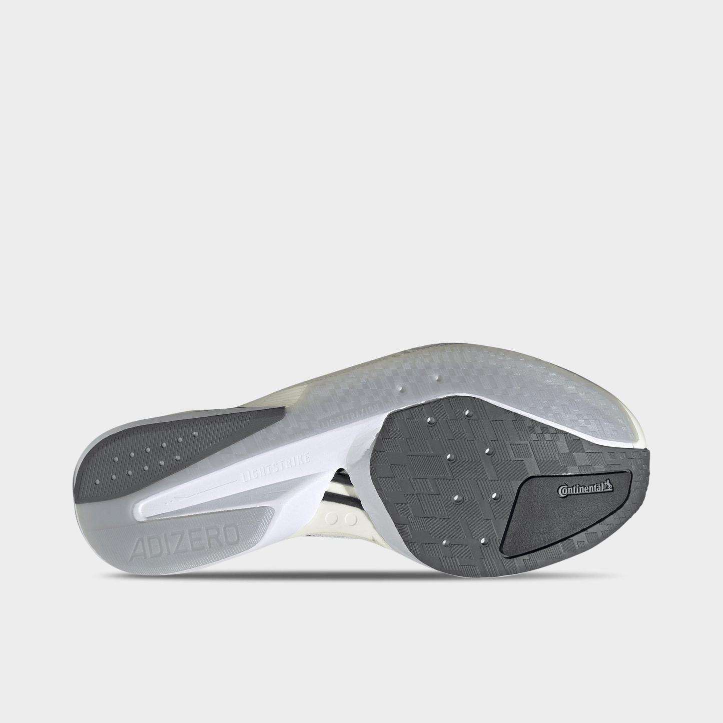 Men's adidas Adizero Boston 13 Running Shoes - White/Black/Dash Grey - Bottom view