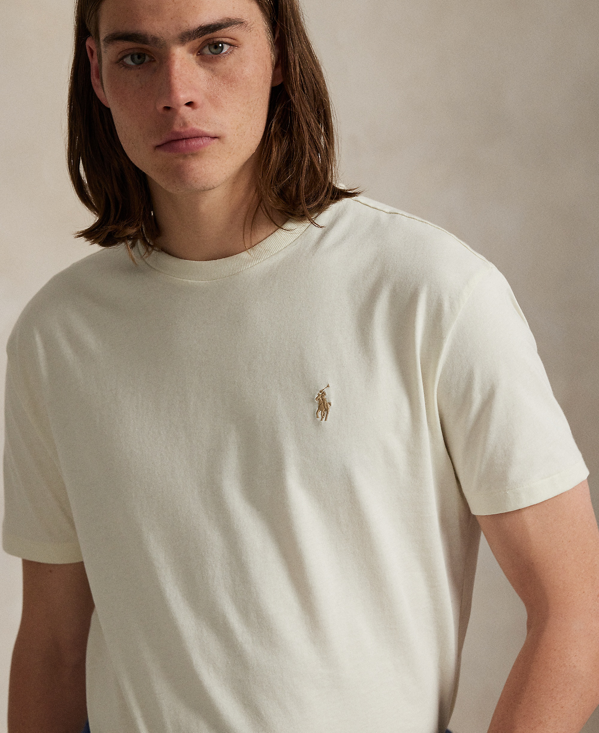 Polo Ralph Lauren Men's Embroidered Pony Classic-Fit T-Shirt - Parchment Cream