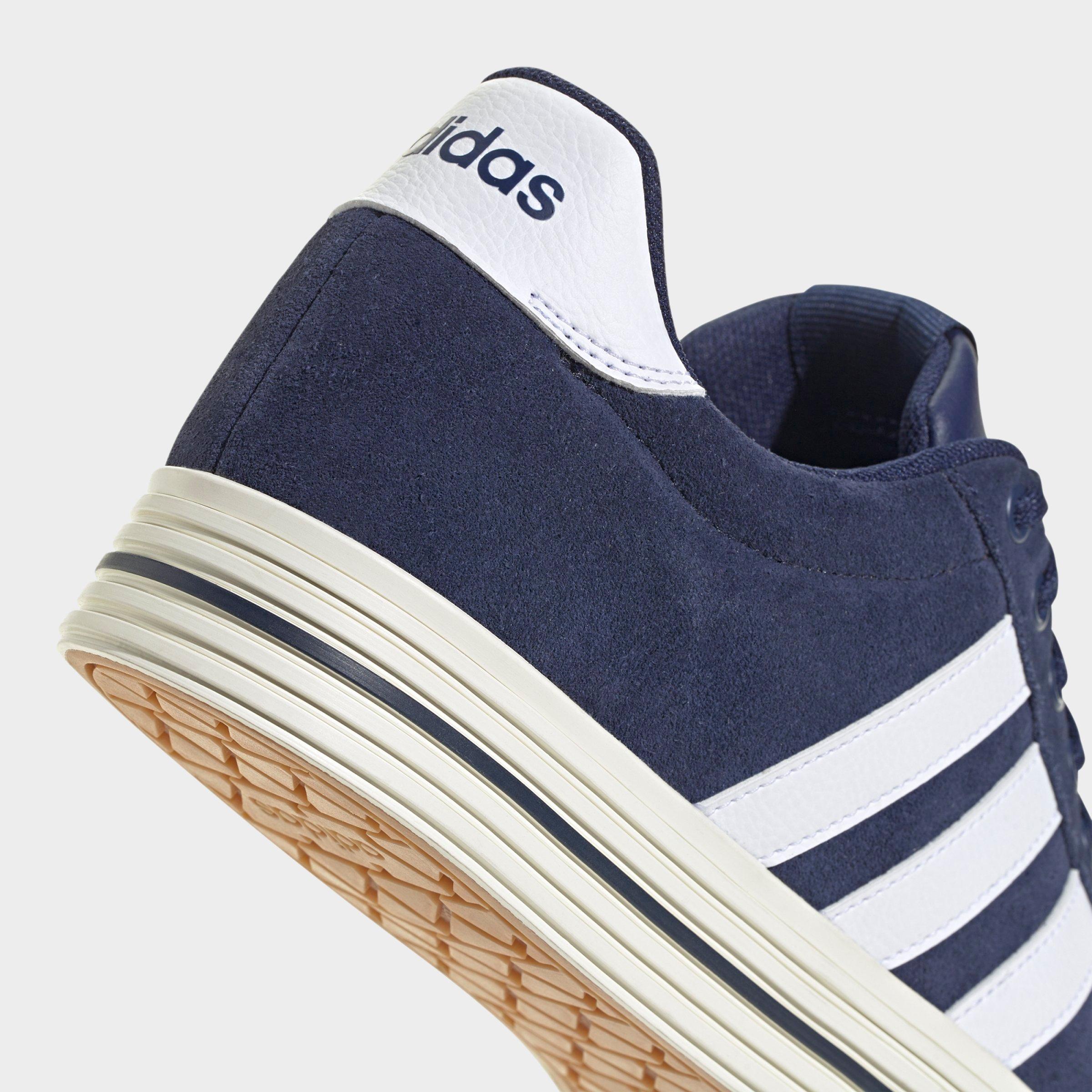 Men's adidas Daily 4.0 Casual Shoes (Big Kids' Sizes Available) - Part 1 - Dark Blue/Cloud White/Off White - Detail shot