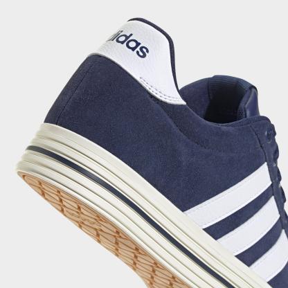 Men's adidas Daily 4.0 Casual Shoes (Big Kids' Sizes Available) - Part 1 - Dark Blue/Cloud White/Off White - Detail shot