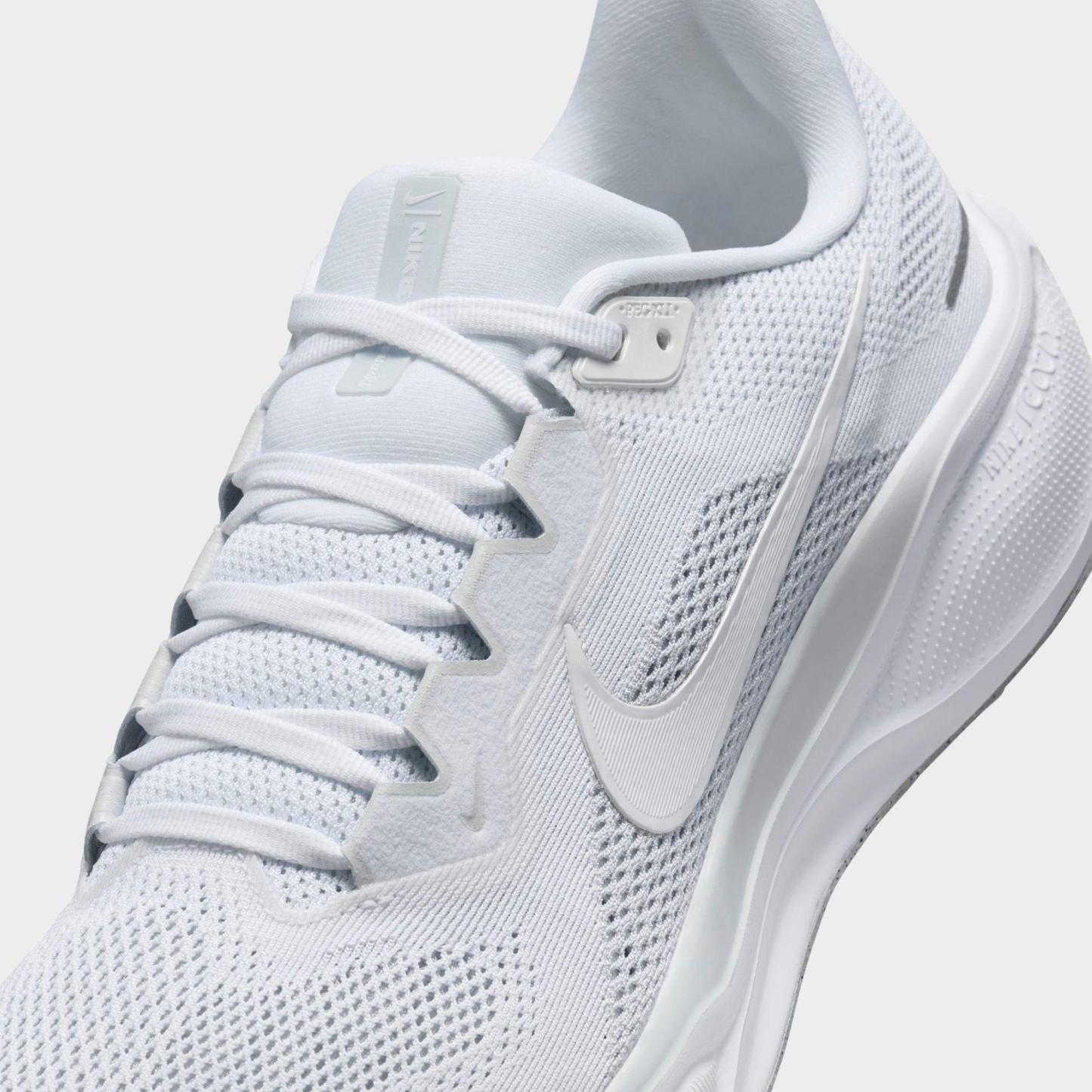 Men's Nithtke Pegasus 41 Running Shoes - White/Pure Platinum/Metallic Silver/White - Detail shot