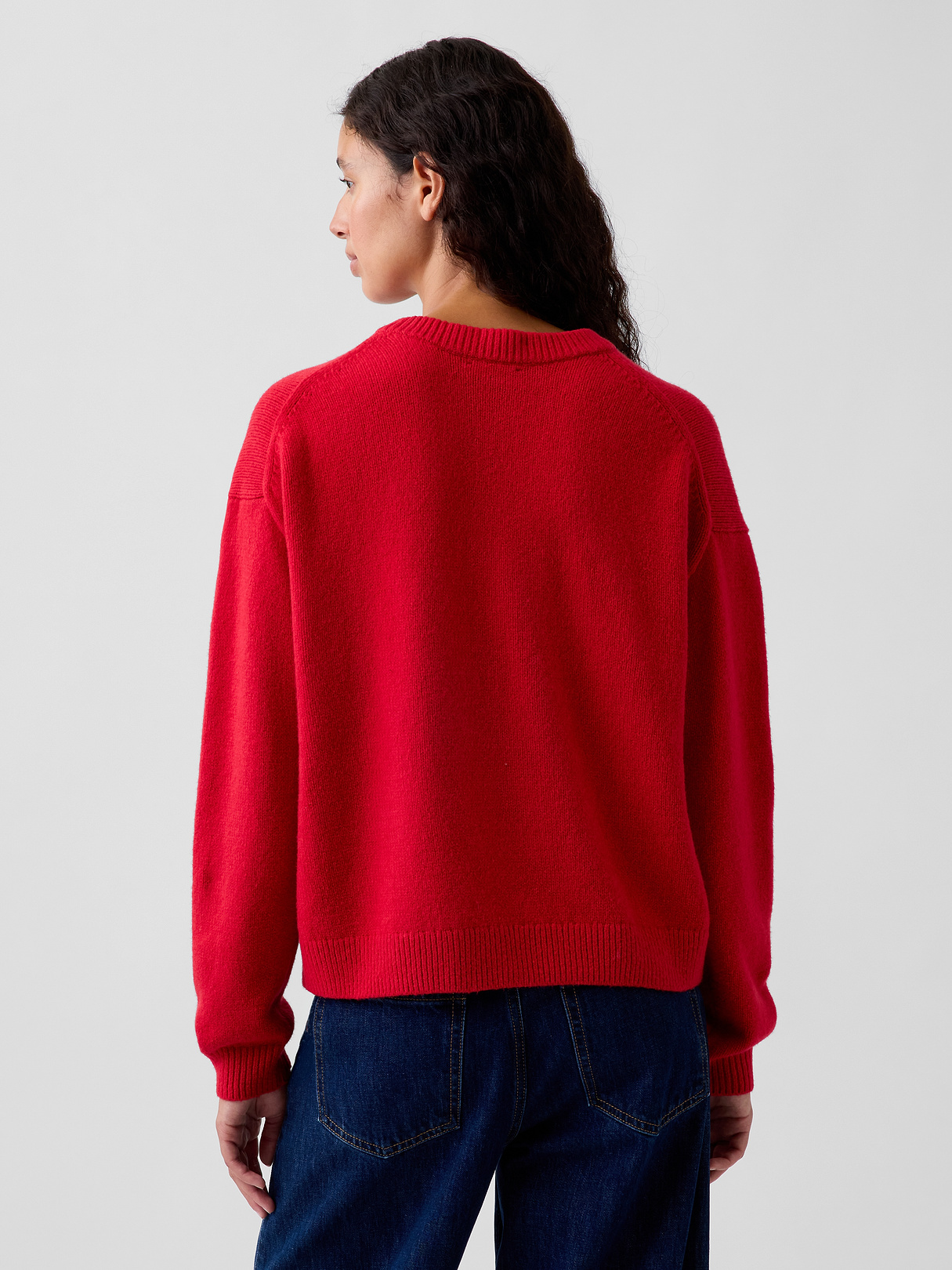 CashSoft Oversized V-Neck Sweater - Modern red