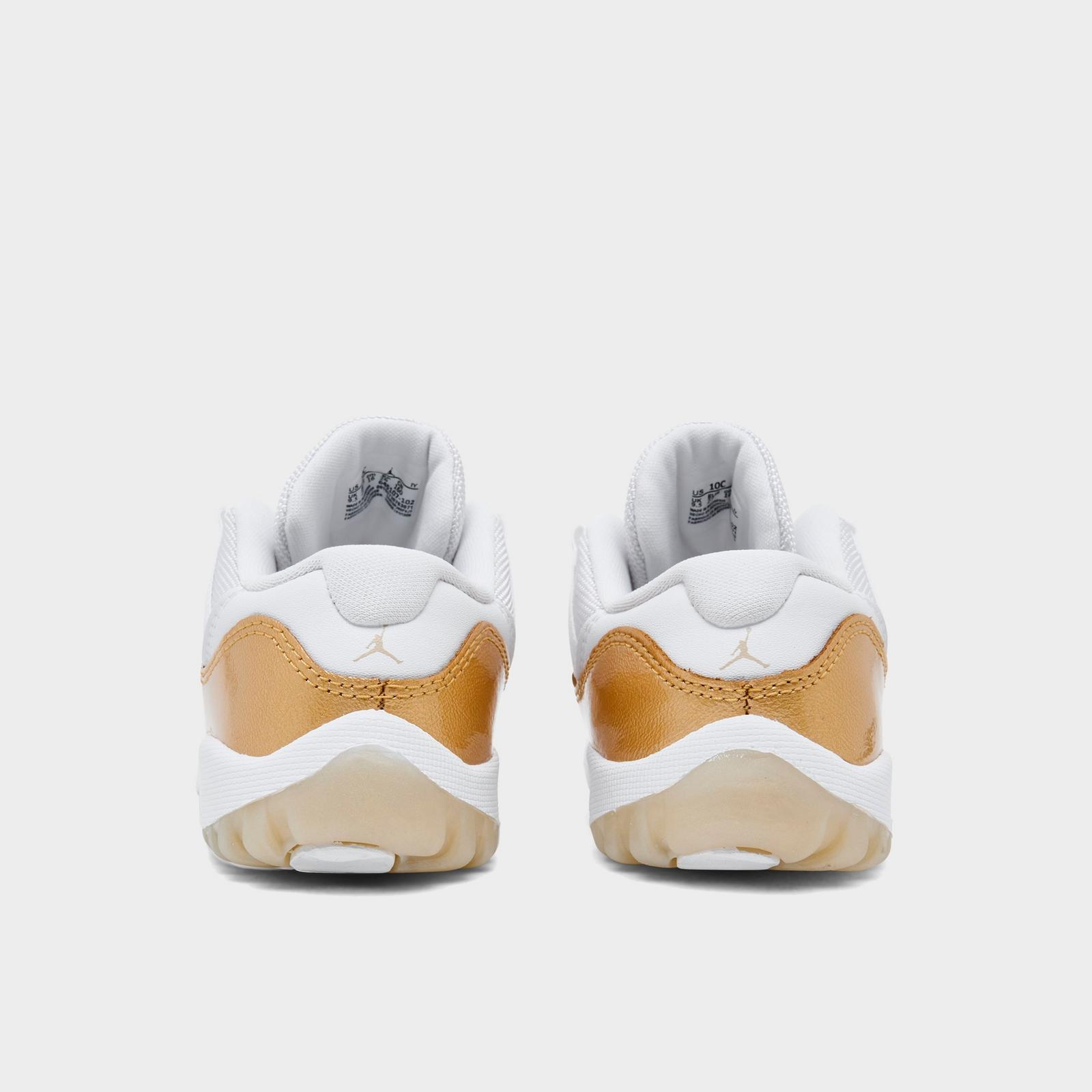 Kids' Toddler Air Jordan Retro 11 Low Basketball Shoes - White/Metallic Gold/Team Gold - view 4
