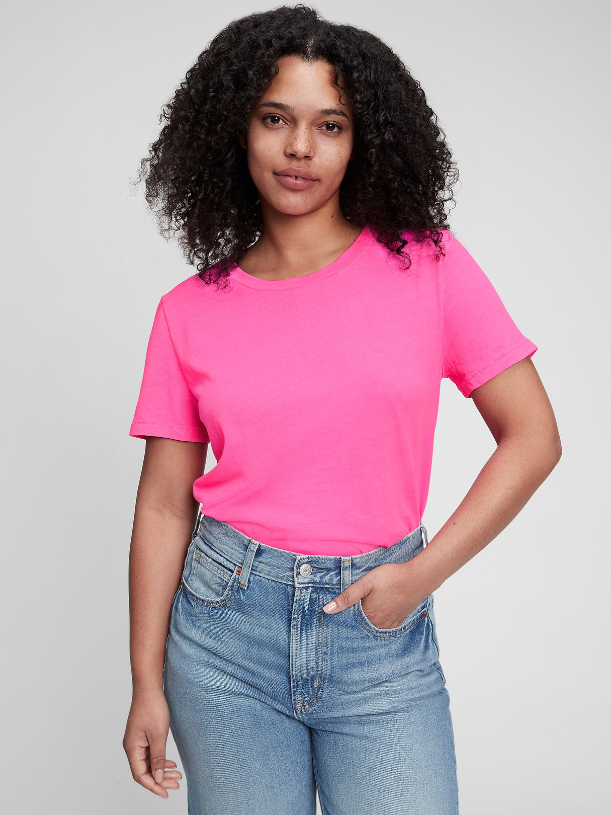 Organic Cotton VintageSoft T-Shirt - sizzling pink fuchsia
