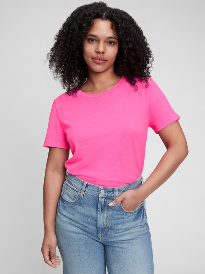 Organic Cotton VintageSoft T-Shirt - sizzling pink fuchsia