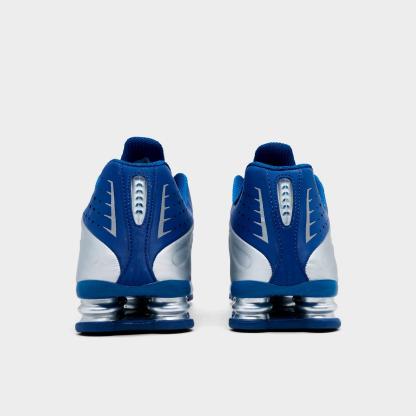 Men's Nike Shox R4 Casual Shoes - Court Blue/White/Metallic Silver