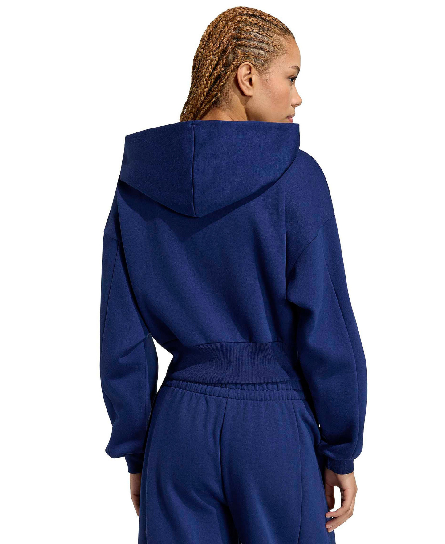 adidas Women's Essentials Contemporary Fleece Full-Zip Hooded Jacket - Dark Blue
