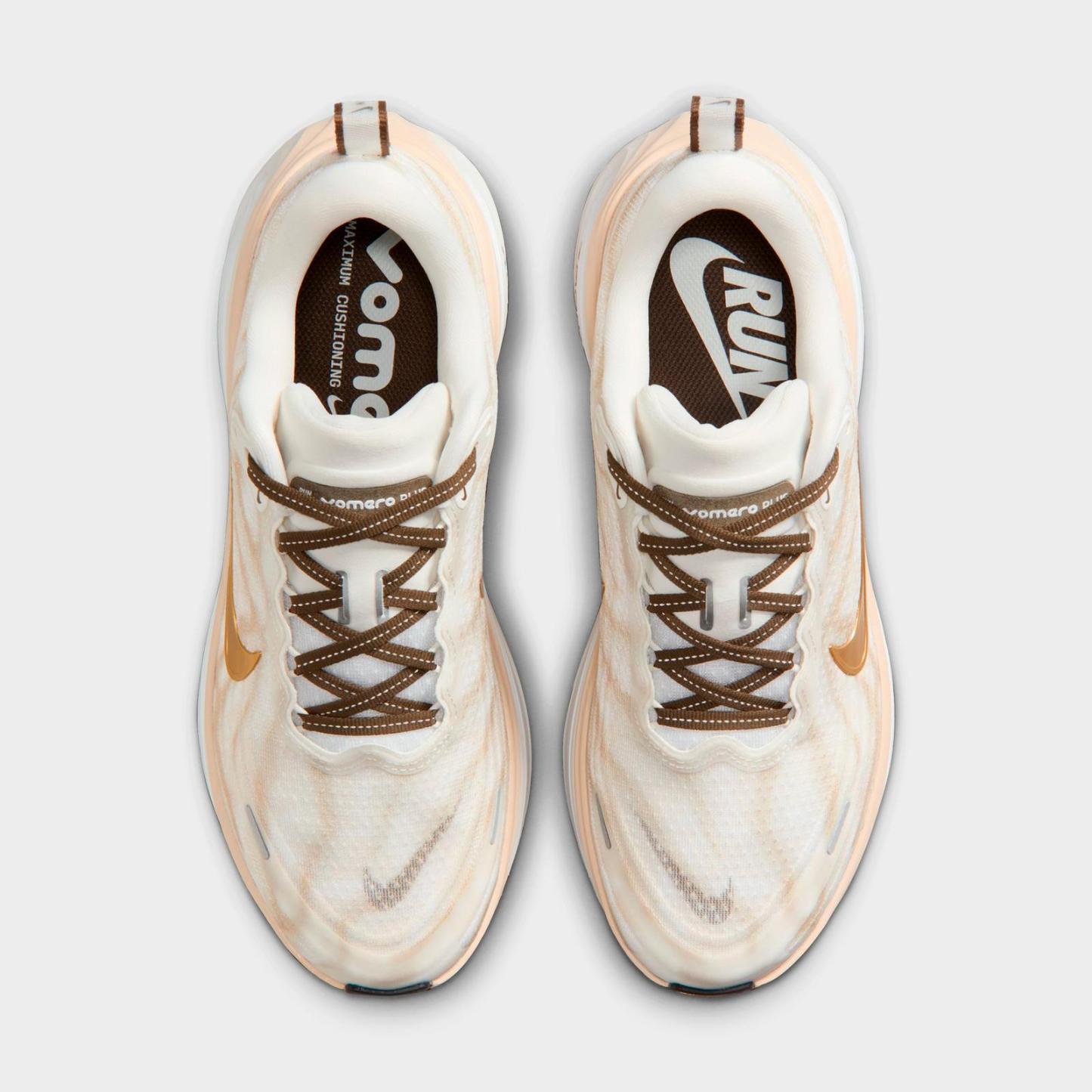 Women's Nike Vomero Plus Running Shoes - Summit White/Dark Hazel/Sanddrift/Metallic Gold