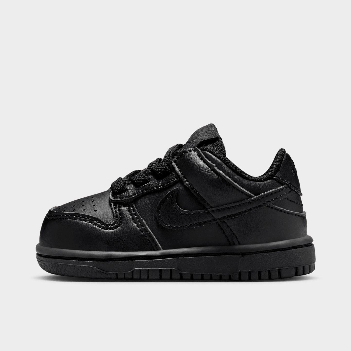 Kids' Toddler Nithtke Dunk Low Casual Shoes - Black - Left shoe facing left. Outside of the shoe.