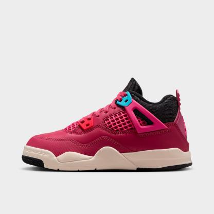 Little Kids' Air Jordan Retro 4 Basketball Shoes - Sweet Beet/Desert Pink/Off Noir/Chalk - view 1