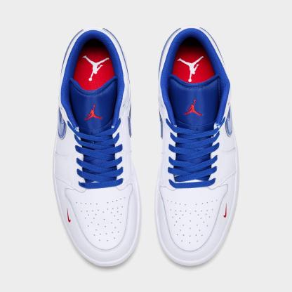 Men's Air Jordan Retro 1 Low SE Casual Shoes - White/Old Royal/Gum Yellow/University Red - view 5