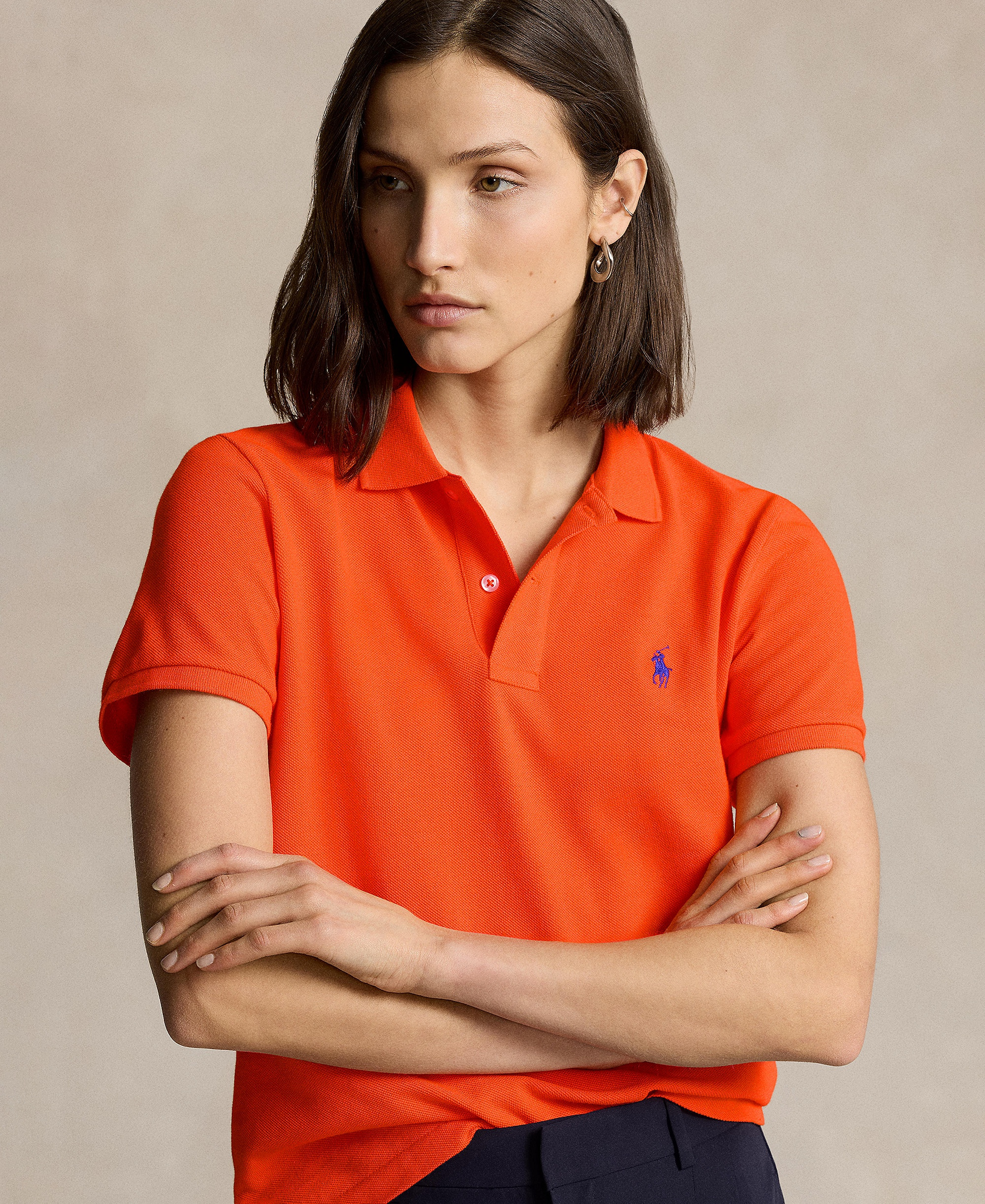 Polo Ralph Lauren Women's Classic-Fit Mesh Polo Shirt - Sailing Orange