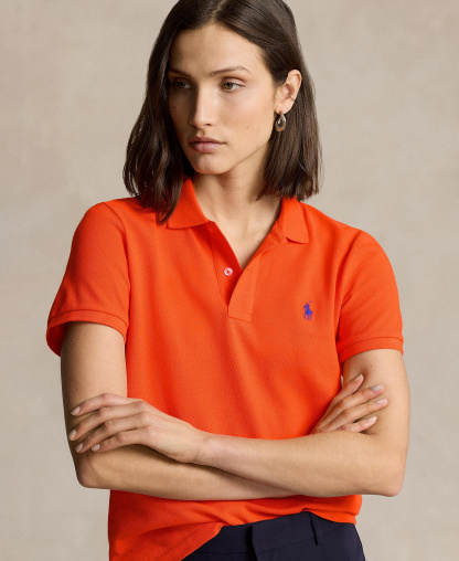 Polo Ralph Lauren Women's Classic-Fit Mesh Polo Shirt - Sailing Orange