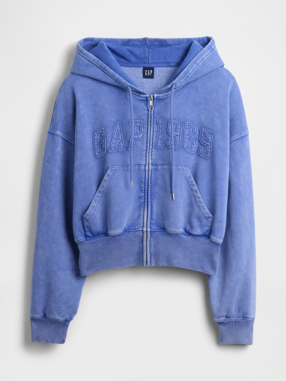 VintageSoft Wedge Zip Hoodie - Mosaic blue