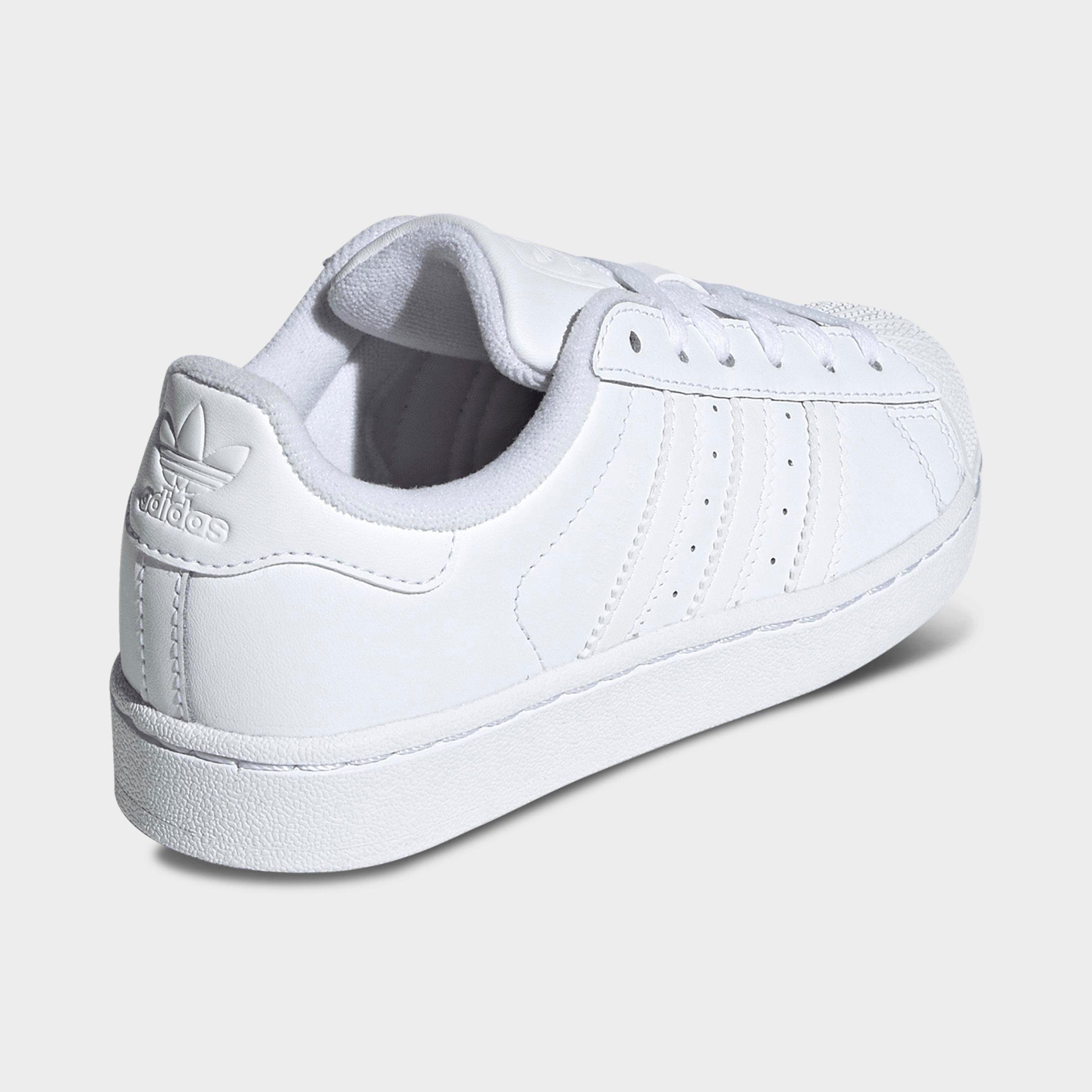Little Kids' adidas Originals Superstar II Casual Shoes - White/White/White - Back view