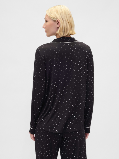 SoftMade Modal PJ Top - Black & white stars