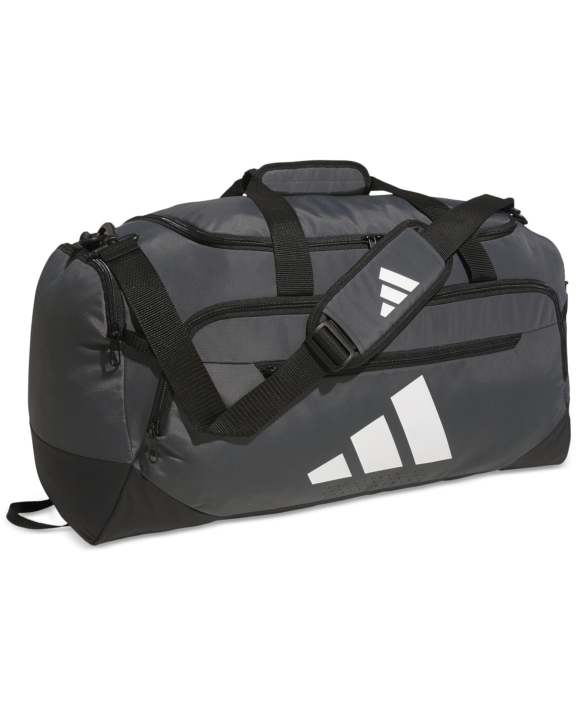 adidas Men's Medium Defender Logo Duffel Bag - Team Dark Gray