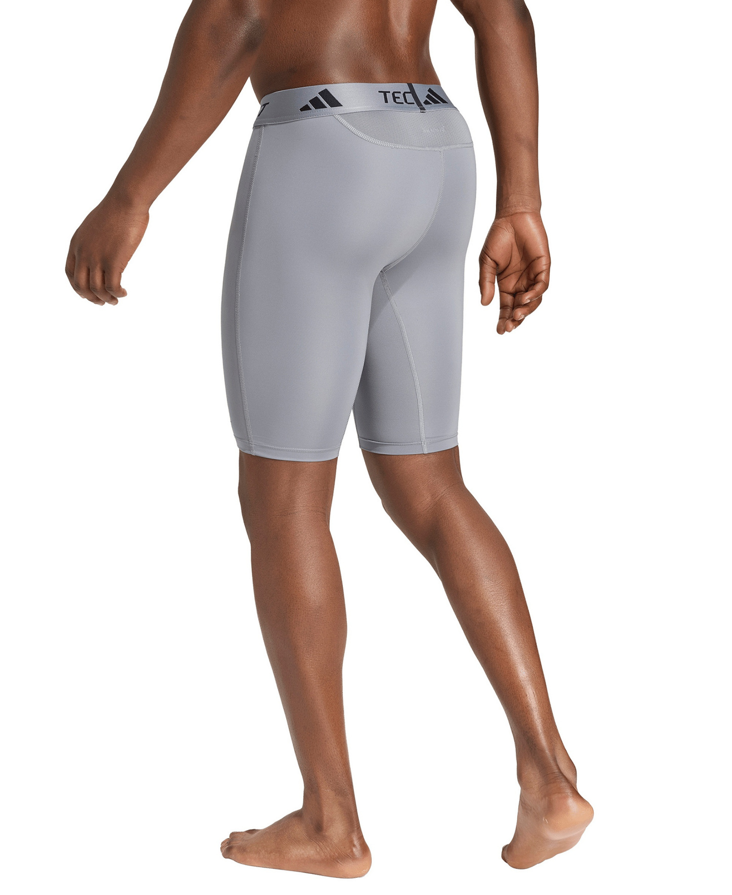 adidas Men's Tech-Fit Logo Compression Regular-Fit Shorts - Gray